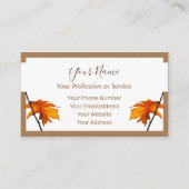 フレームミニマルデザインとカラフルの葉 名刺 (裏面)