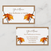 フレームミニマルデザインとカラフルの葉 名刺 (正面/裏面)