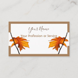 フレームミニマルデザインとカラフルの葉 名刺