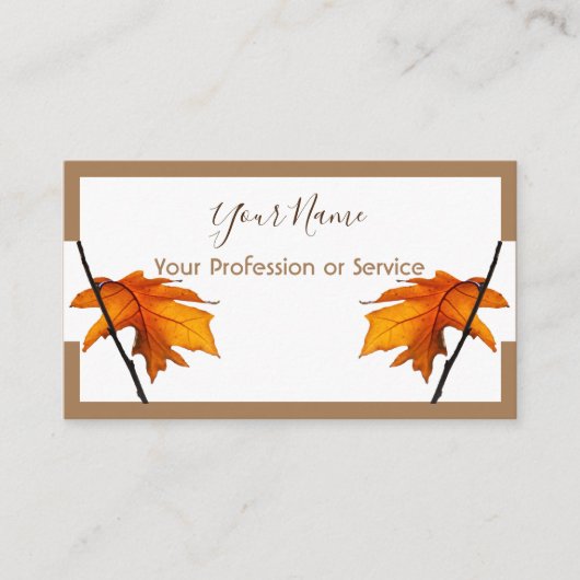 フレームミニマルデザインとカラフルの葉 名刺 (正面)