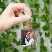 フレームモダンとモノグラムの写真 キーホルダー (手)