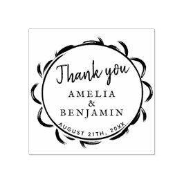 フレームモダンエレガントタイポグラフィありがとうござ結婚う ラバースタンプ