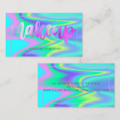 フレームモダンエレガントホログラフィックメイクアップ 名刺 (正面/裏面)