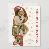 フレームモダンオーガニックメリークリスマスフォトカード シーズンカード (正面)