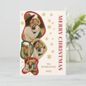 フレームモダンオーガニックメリークリスマスフォトカード シーズンカード (スタンド正面)