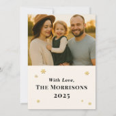 フレームモダンオーガニックメリークリスマスフォトカード シーズンカード (裏面)