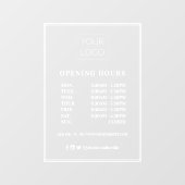フレームモダンカスタムビジネスロゴの営業時間 ウィンドウサイン (シート)