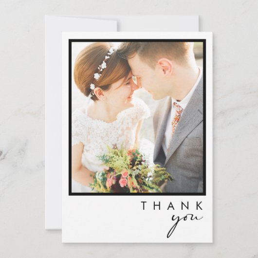 フレームモダンサンキューカードのミニマル写真 サンキューカード (正面)