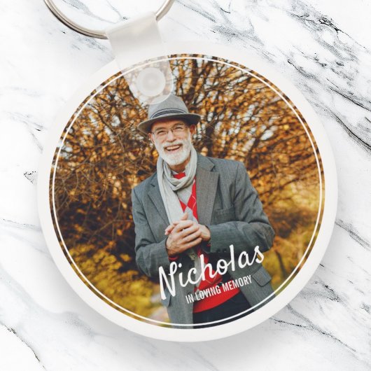 フレームモダンシンプル写真葬儀記念碑 キーホルダー