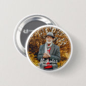 フレームモダンシンプル写真葬儀記念碑 缶バッジ (正面&裏面)