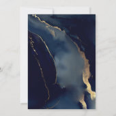 フレームモダンネイビーブルー金ゴールドエレガントビーチ結婚式 招待状 (裏面)