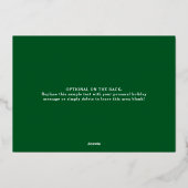 フレームモダンハッピーホリデーズフォトグリーン金ゴールド 箔シーズンカード (裏面)