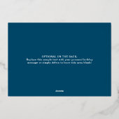 フレームモダンハッピーホリデーズフォトダークブルー金ゴールド 箔シーズンカード (裏面)