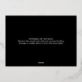 フレームモダンハッピーホリデーズフォトブラック金ゴールド 箔シーズンカード (裏面)