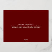 フレームモダンハッピーホリデーズフォトレッド金ゴールド 箔シーズンカード (裏面)