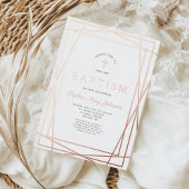 フレームモダンピンクガールバプテスマバラ金ゴールド 箔招待状