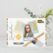 フレームモダンフォトエレメンタリー卒業 招待状 (スタンド正面)