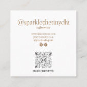 フレームモダンフォトスキャン可能なQRコード スクエア名刺 (裏面)