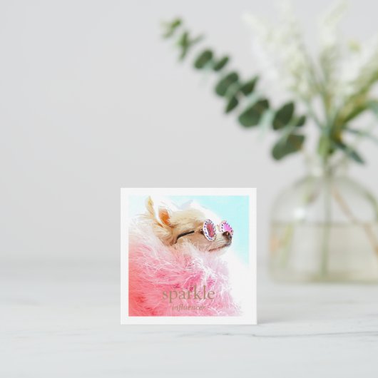 フレームモダンフォトスキャン可能なQRコード スクエア名刺 (スタンド正面)