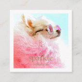 フレームモダンフォトスキャン可能なQRコード スクエア名刺 (正面)