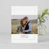 フレームモダンフォト結婚のサンキューカード 箔招待状 (立ち正面)