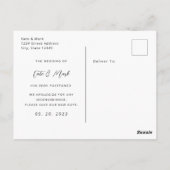 フレームモダンフォト結婚の日付の変更 ポストカード (裏面)