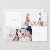 フレームモダンブルークリスマスフォトカード シーズンカード (正面)