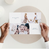 フレームモダンブルークリスマスフォトカード シーズンカード