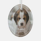 フレームモダンペットの初めてのクリスマスフォトオーナメント ガラスオーナメント (正面右)