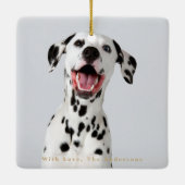 フレームモダンボタニカルフローラクリスマスツーフォト セラミックオーナメント (裏面)