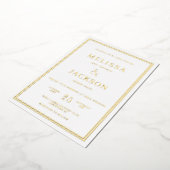 フレームモダンミニマルエレガントな結婚式 箔招待状 (回転した状態)