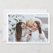 フレームモダンミニマルグリーンメリークリスマスフォト シーズンカード (正面)