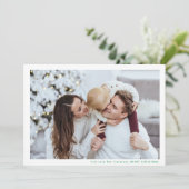 フレームモダンミニマルグリーンメリークリスマスフォト シーズンカード (スタンド正面)