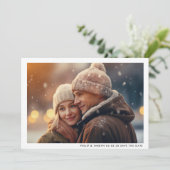 フレームモダンミニマルフォトQRコー結婚ド セーブザデート (スタンド正面)