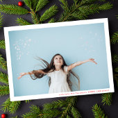 フレームモダンミニマルレッドMERRY CHRISTMAS写真 シーズンカード