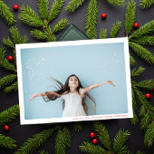 フレームモダンミニマルレッドMERRY CHRISTMAS写真 シーズンカード