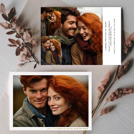 フレームモダンミニマル写真数々の日付の保存 箔招待状