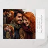 フレームモダンミニマル写真数々の日付の保存 箔招待状 (裏面)