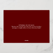 フレームモダンメリークリスマスフォトレッド金ゴールド 箔シーズンカード (裏面)