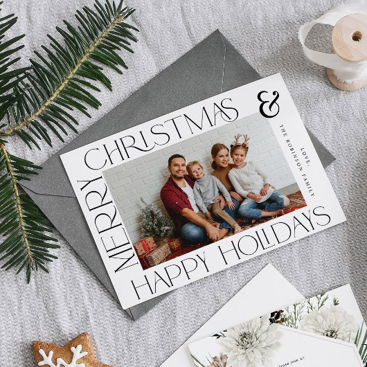 フレームモダンメリークリスマス&ホリデーズフォト