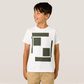フレームモダンモスグリーンキッズティー – Tシャツ (正面フル)