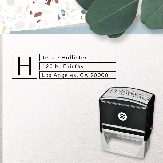 フレームモダンモノグラム差出人住所 セルフインキングスタンプ