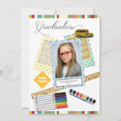 フレームモダン写真の子供の卒業 招待状 (正面)