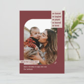 フレームモダン年レビュー1フォトクリスマスワイン シーズンカード (スタンド正面)