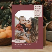 フレームモダン年レビュー1フォトクリスマスワイン シーズンカード