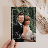 フレームモダン結婚の写真サンキューカード サンキューカード