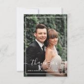 フレームモダン結婚の写真サンキューカード サンキューカード (正面)