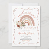 フレームモダン4月シャワーが5月の花をもたらす 招待状 (正面)