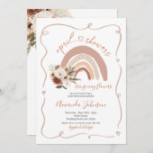 フレームモダン4月シャワーが5月の花をもたらす 招待状 (正面/裏面)