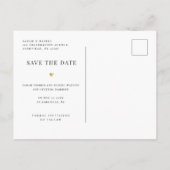 フレームモダン |シンプル金ゴールドスクエア写真救日付 案内ポストカード (裏面)